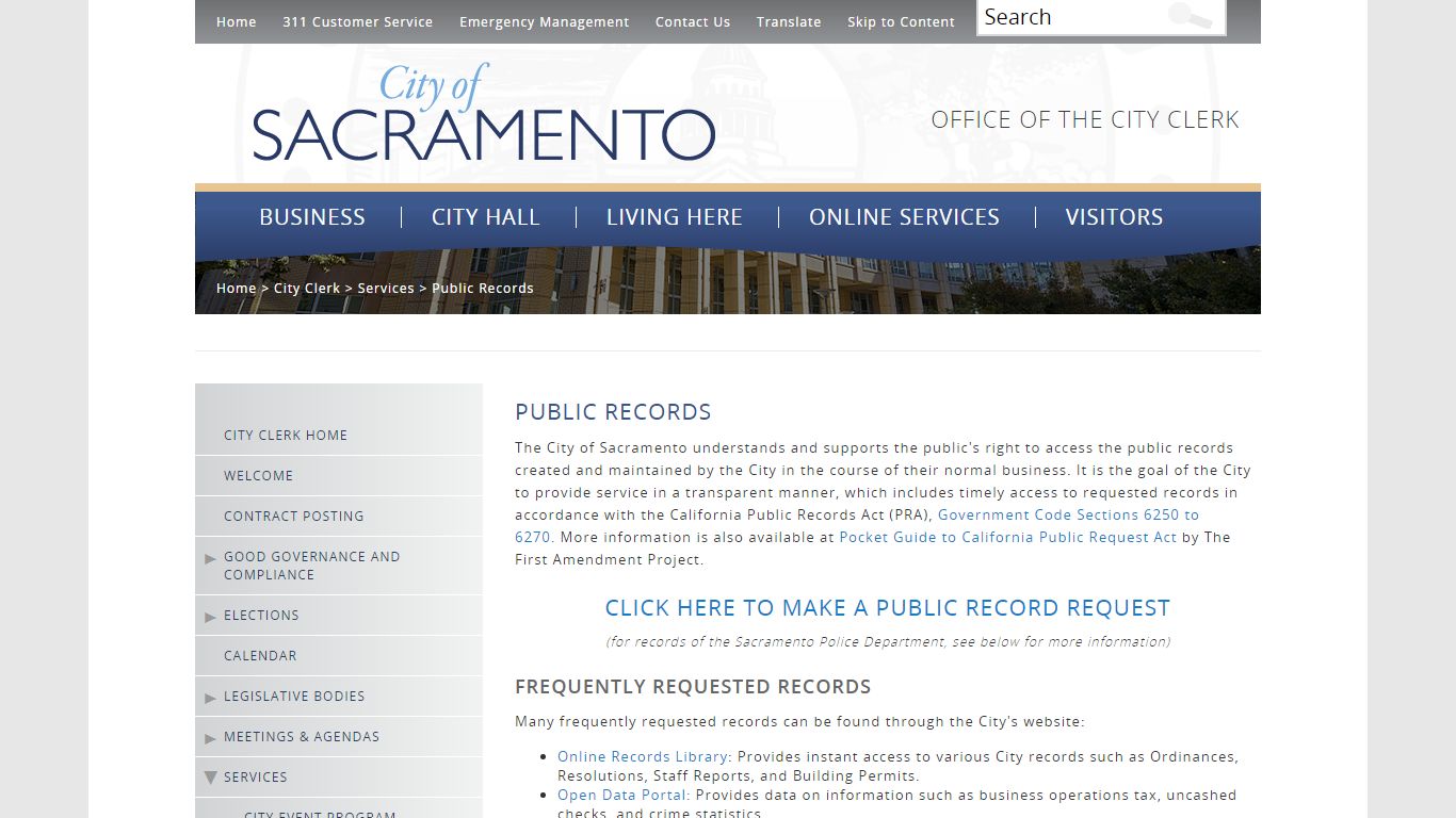 Public Records - City of Sacramento